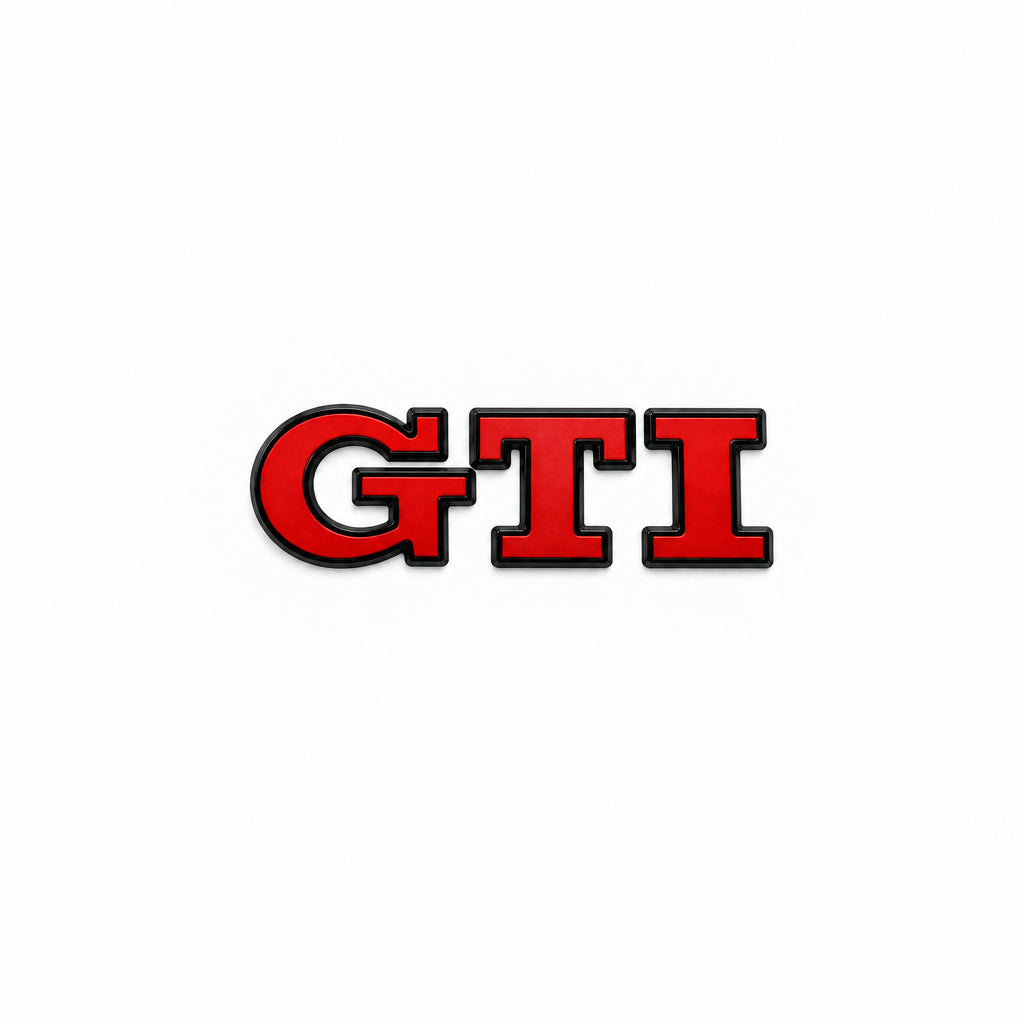 GTI LOGO - RØD MED SORT KANT